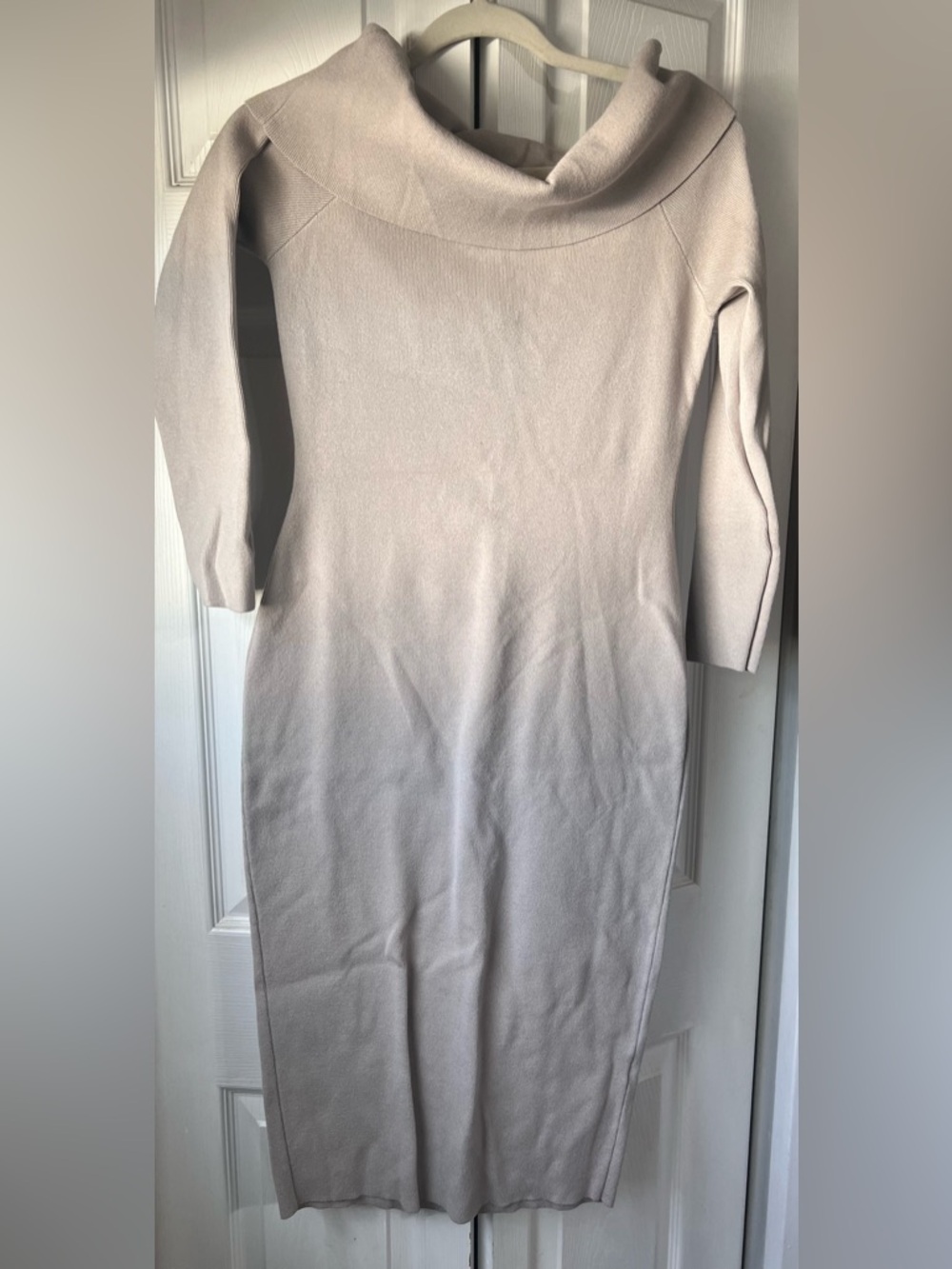 Women's Off Shoulder Sweater Midi Dress - L